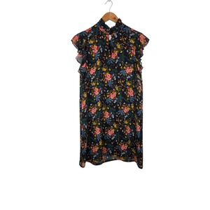 Madewell x No.6 Beacon Dress Womens 6 Garden Bouquet Silk Floral Ruffle Cut Out